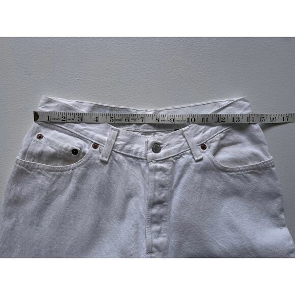 Vintage 80's LEVIS 501 White Jeans Made in USA 13 S / 28-29" W / High Rise - Picture 9 of 11